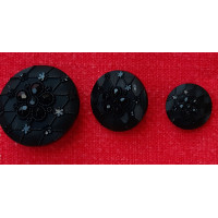 Bouton vintage noir (3 tailles)